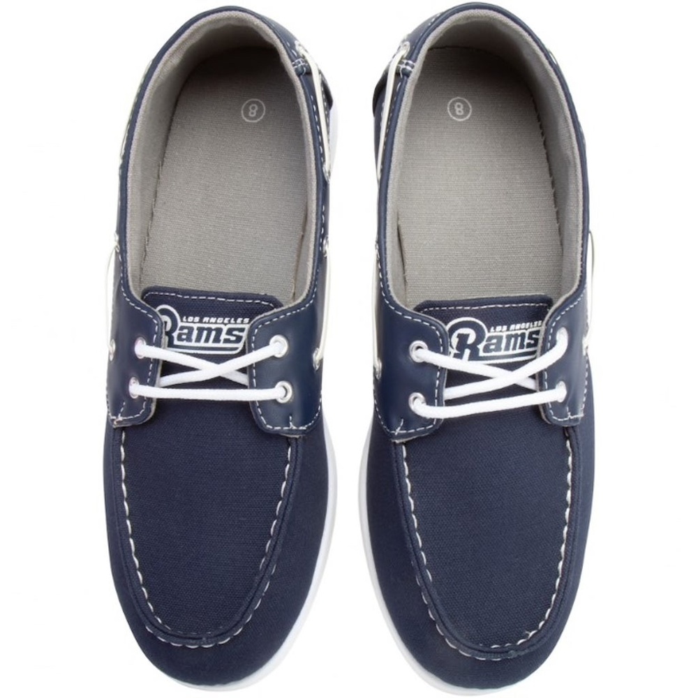 Los Angeles RAMS Men's Sizes Low Top Boat Shoe Navy Side Logo - Picture 7 of 10